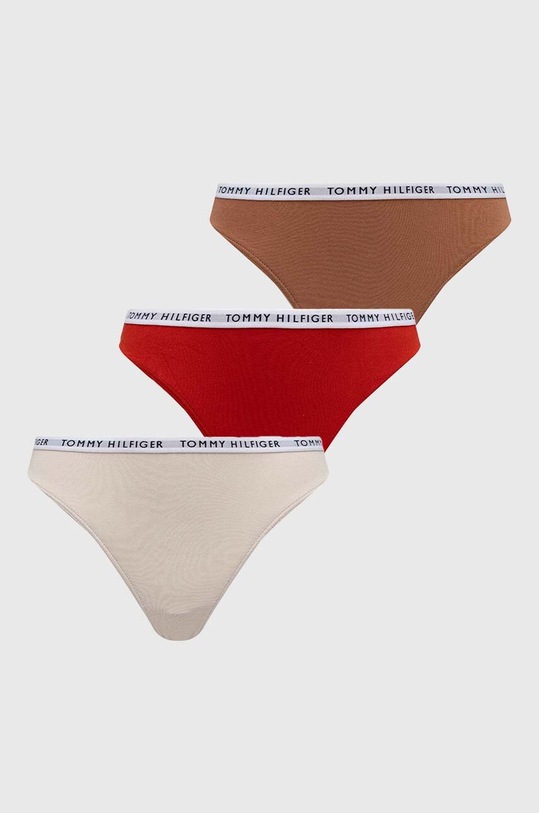 Tommy Hilfiger stringi 3-pack dzianina beżowy UW0UW02829.9BYY