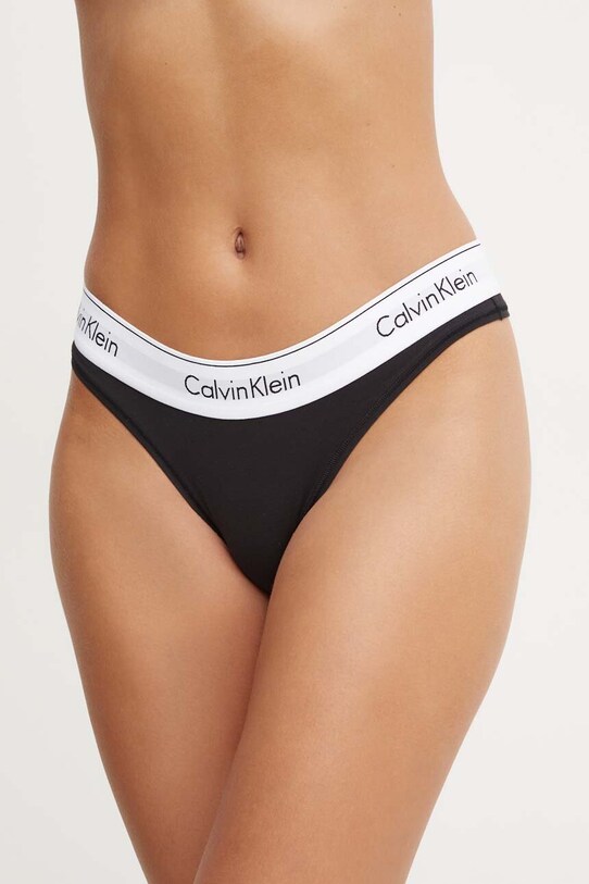 Σλιπ Calvin Klein Underwear πλεκτό ύφασμα μαύρο 000QF5981E.9BYY