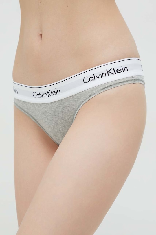 Труси Calvin Klein Underwear трикотаж сірий 000QF5981E.9BYY