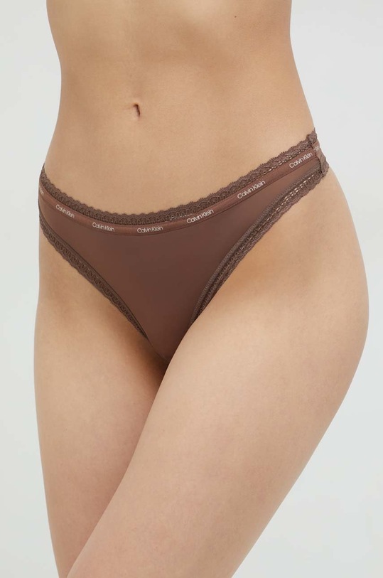 Calvin Klein Underwear stringi (3-pack) 000QD3802E.9BYY bordowy AW22