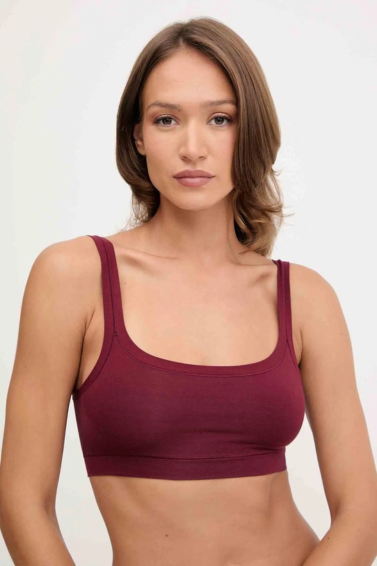 United Colors of Benetton biustonosz dzianina bordowy 3ZQM1R1D4.100