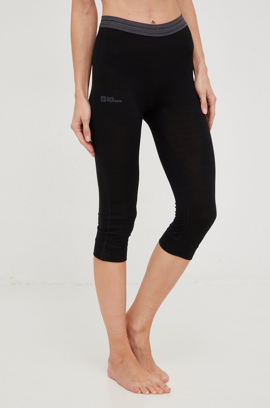 Jack Wolfskin legginsy funkcyjne Alpspitze Wool sporty zimowe czarny 1808731