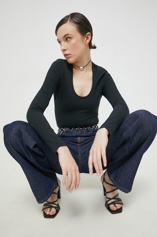 Abercrombie & Fitch body z elastanem czarny KI139.2562.900