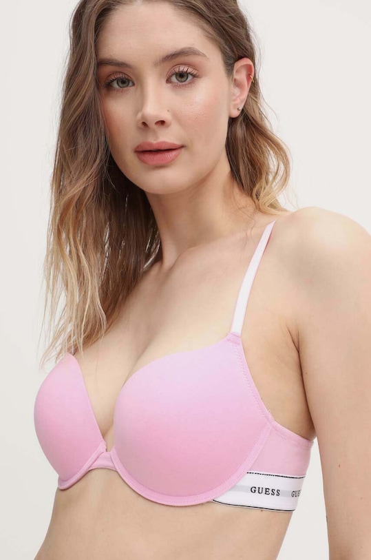 Σουτιέν Guess CARRIE πλεκτό ύφασμα ροζ O3RC17.KBBU1