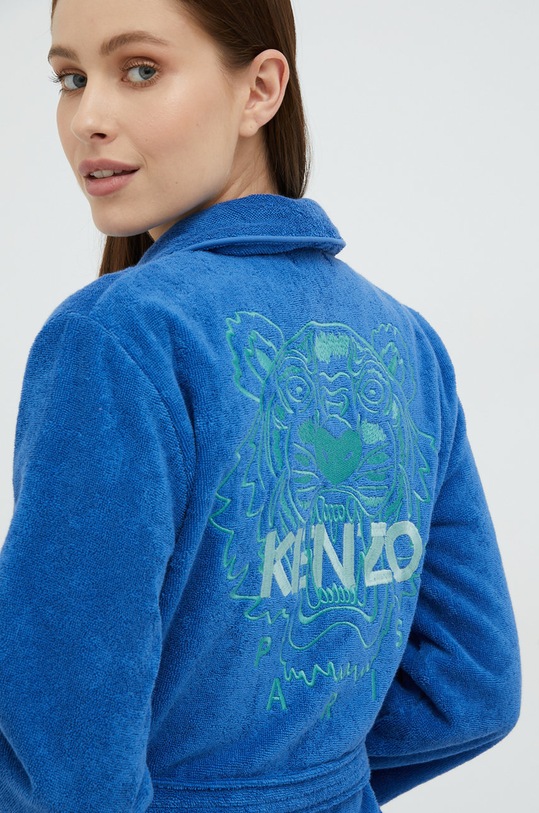 Памучен халат Kenzo син KICON22.WOMEN