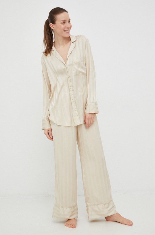 Spalna srajca Abercrombie & Fitch KI146.2028.178 bež AW22