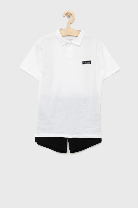 Calvin Klein Underwear piżama bawełniana dziecięca komplet czarny KK0KK00086.9BYY