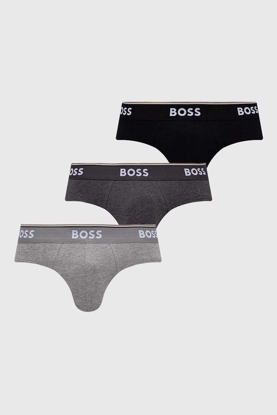 BOSS slipy 3-pack dzianina szary 50475273