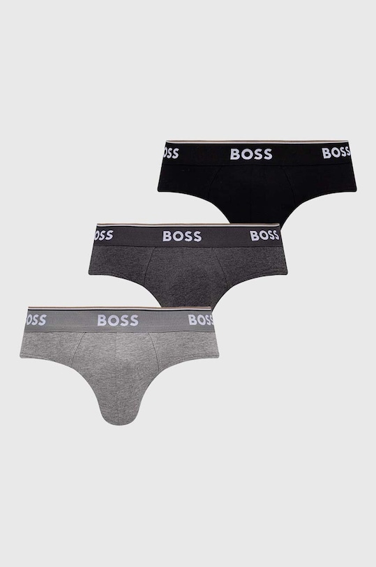BOSS slipy 3-pack dzianina szary 50475273