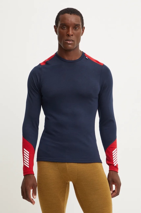 Funkční vlněné tričko s dlouhým rukávem Helly Hansen LIFA MERINO námořnická modř 49364