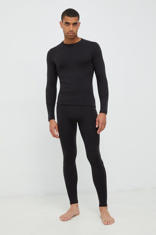 Helly Hansen longsleeve funcțional din lână LIFA MERINO 49364 negru AW24