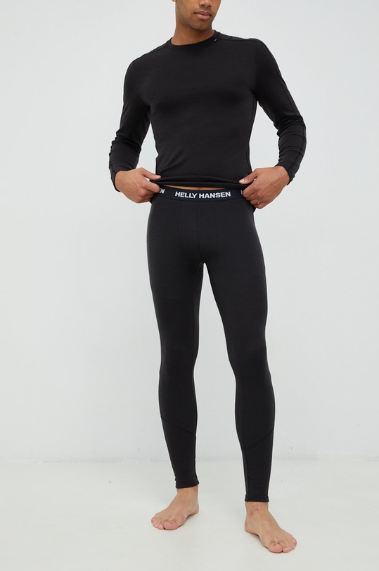 Helly Hansen legginsy funkcyjne LIFA MERINO sporty zimowe czarny 49366