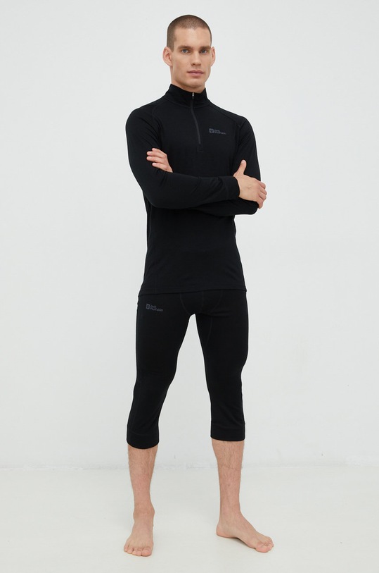 Jack Wolfskin funkční legíny Alpspitze Wool outdoor černá 1808711