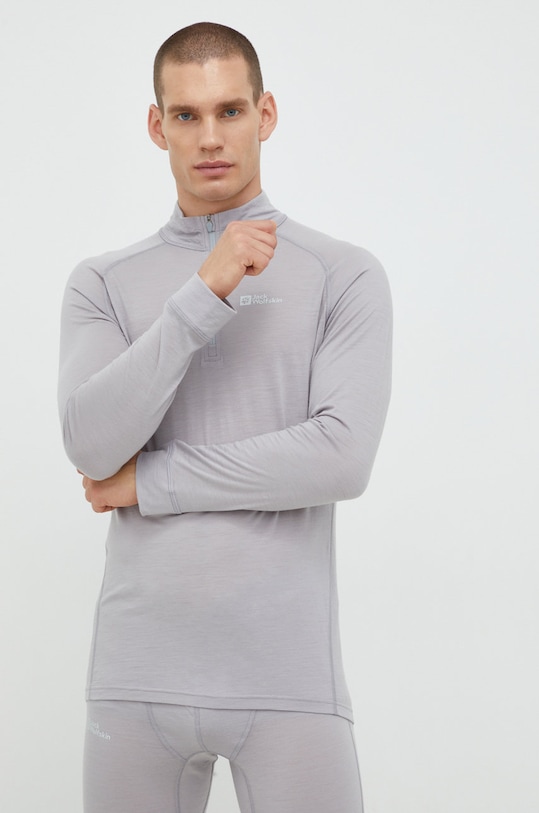 Jack Wolfskin funkcionális hosszú ujjú ing Alpspitze Wool téli sportok szürke 1808701