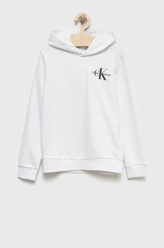 Calvin Klein Jeans bluza bawełniana dziecięca IU0IU00266.9BYY nadruk biały IU0IU00266.9BYY