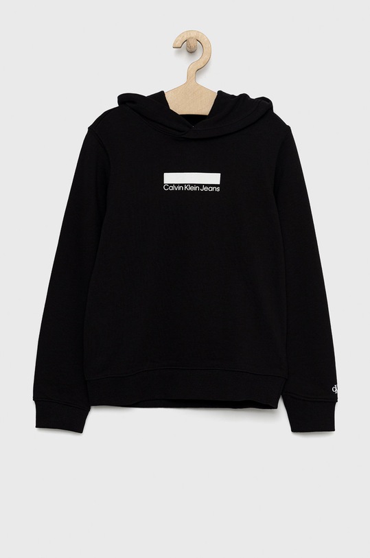 Calvin Klein Jeans bluza dziecięca z kapturem czarny IB0IB01437.9BYY