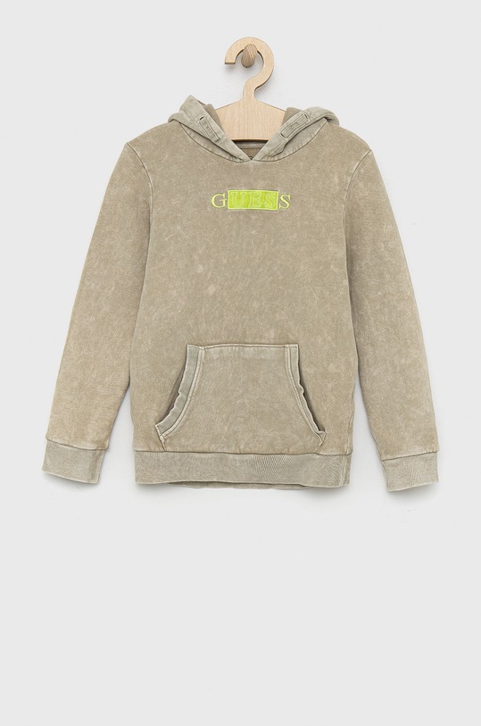 Детски памучен суичър Guess памук зелен L2BQ03.KBDA1