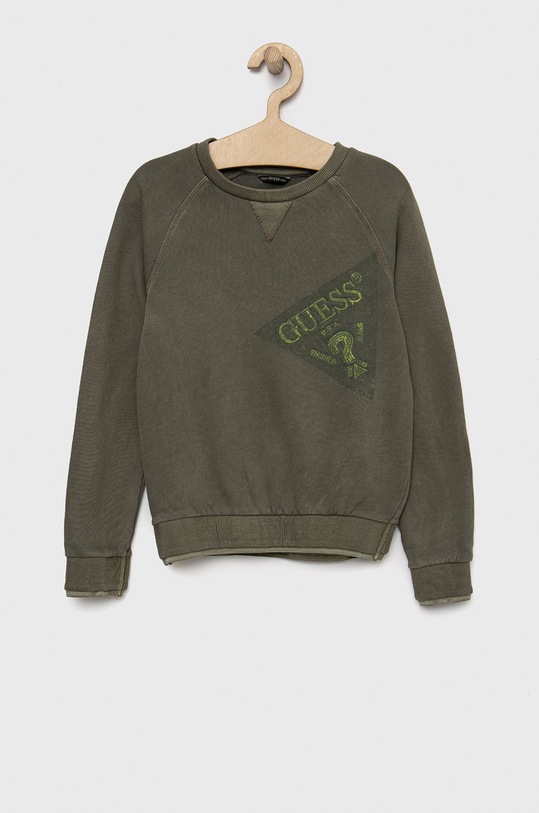 Guess bluza bawełniana dziecięca bawełna zielony L2BQ05.KAD73