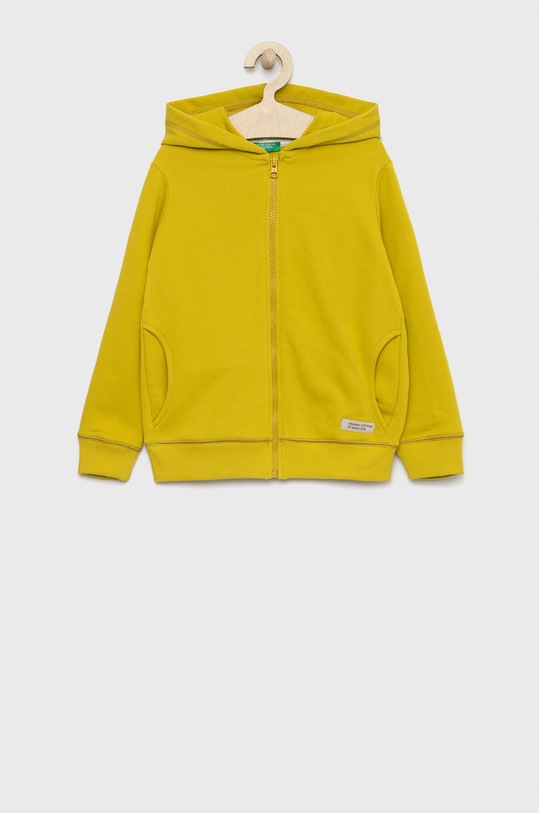 United Colors of Benetton bluza bawełniana dziecięca bawełna zielony 3QLAC500W.G