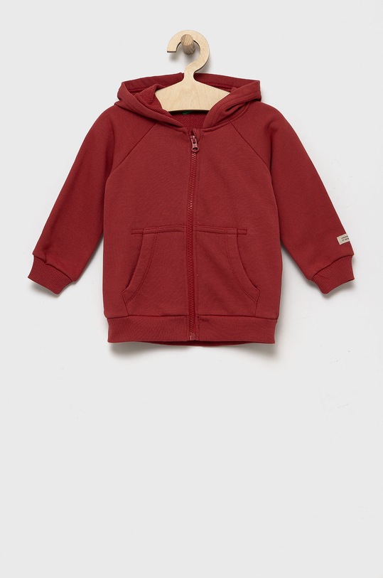 United Colors of Benetton bluza bawełniana dziecięca bawełna bordowy 3QLAG500T.P