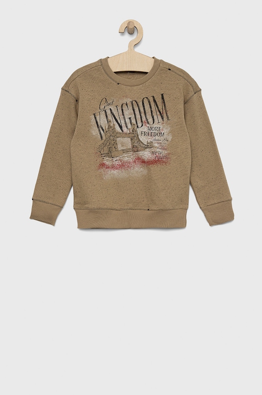 Sisley bluza dziecięca nadruk brązowy 3SOUX1020.G