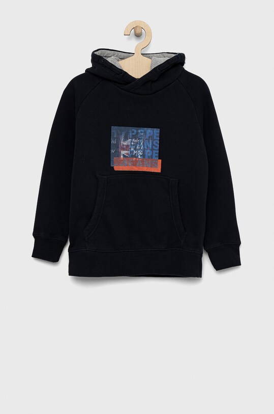 Dětská bavlněná mikina Pepe Jeans Omar s kapucí námořnická modř PB581430.594