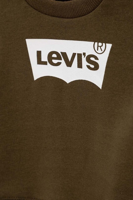 Мальчик Детская хлопковая кофта Levi's 6E9079. зелёный