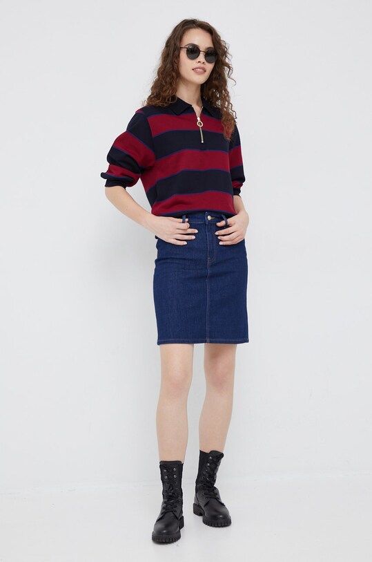 Tommy Hilfiger bluza bawełniana WW0WW34698.9BYY bordowy AW22