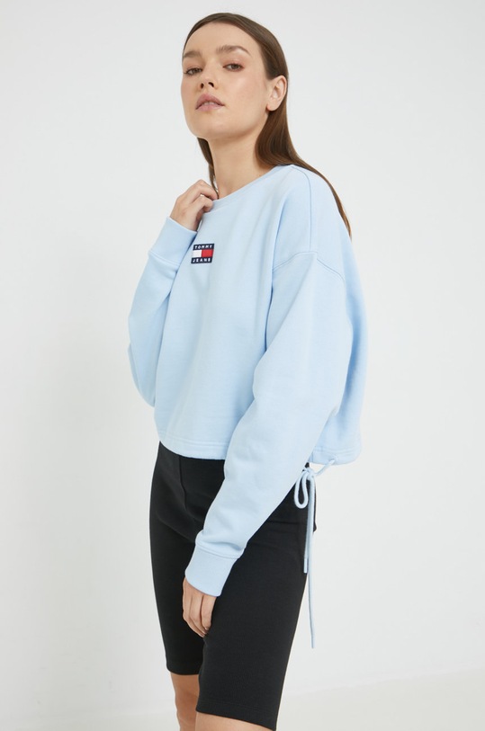 Tommy Jeans bluza bawełniana aplikacja niebieski DW0DW12722.9BYY