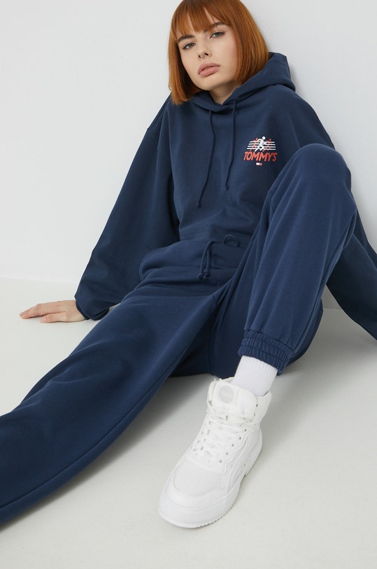 Tommy Jeans hanorac de bumbac DW0DW13825.9BYY bleumarin AW22