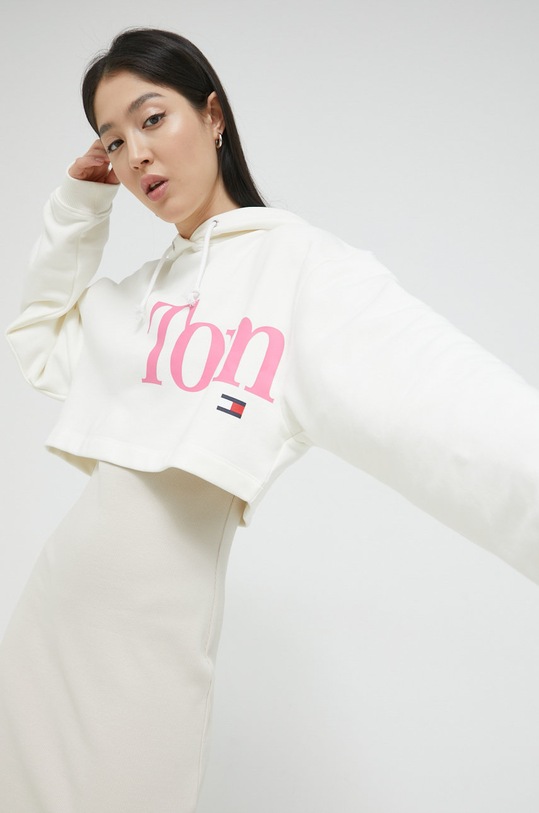 Tommy Jeans bluza DW0DW13577.9BYY z kapturem beżowy DW0DW13577.9BYY