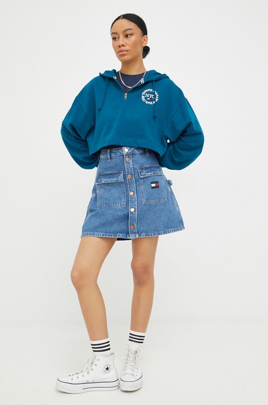 Tommy Jeans bluza DW0DW13570.9BYY DW0DW13570.9BYY turkusowy AW22