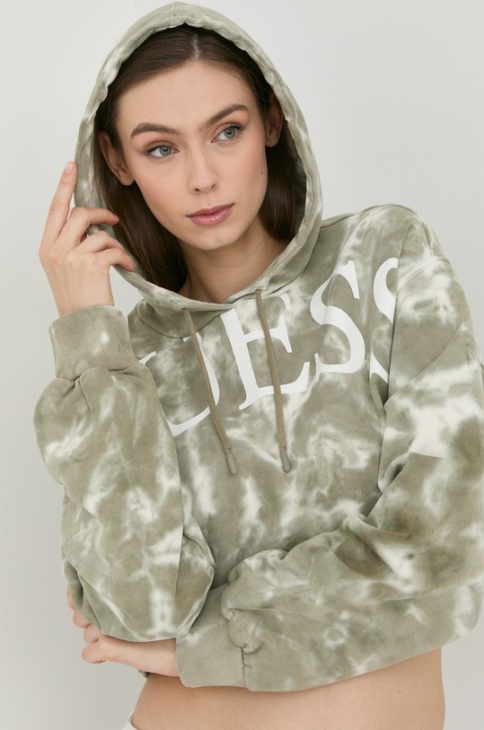 Guess bluza bawełniana nadruk zielony W2GQ33.K9YI1