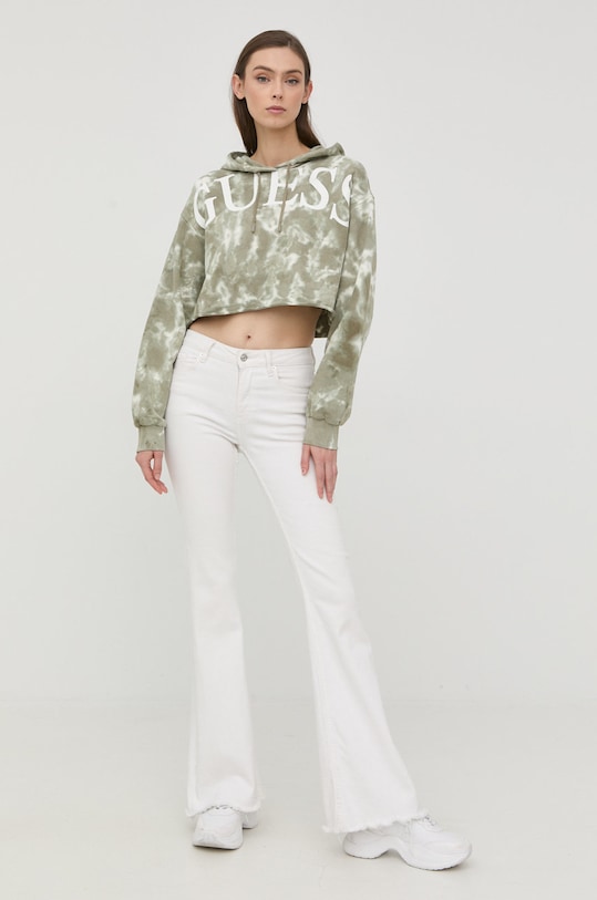 Guess bluza bawełniana W2GQ33.K9YI1 zielony AW22