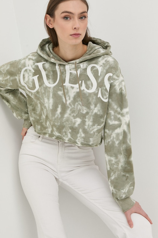 Guess bluza bawełniana zielony W2GQ33.K9YI1