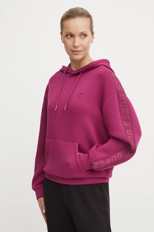 Guess bluza nadruk bordowy V2YQ18.K7UW2