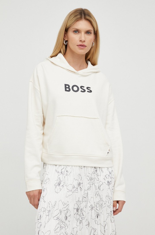 BOSS bluza bawełniana bawełna beżowy 50472199