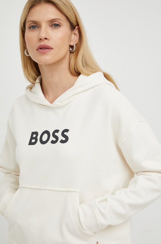 BOSS bluza bawełniana beżowy 50472199