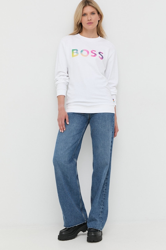 BOSS bluza bawełniana 50477836 50477836 biały AW22