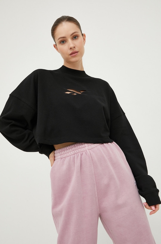 Reebok bluza dresowa Studio Vector aplikacja czarny HI6178