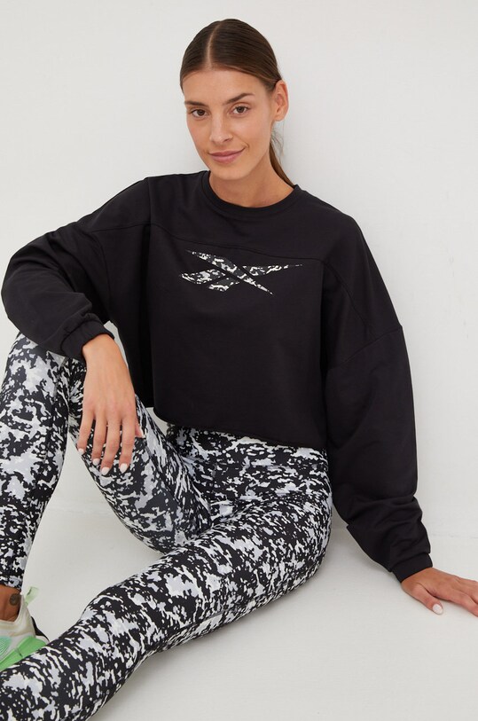 Tepláková mikina Reebok HI6905 čierna AW22