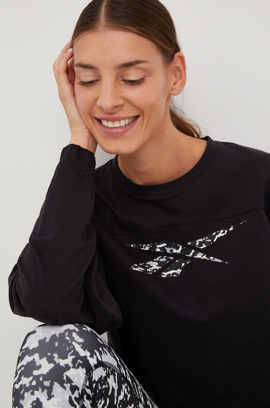 Tepláková mikina Reebok černá HI6905