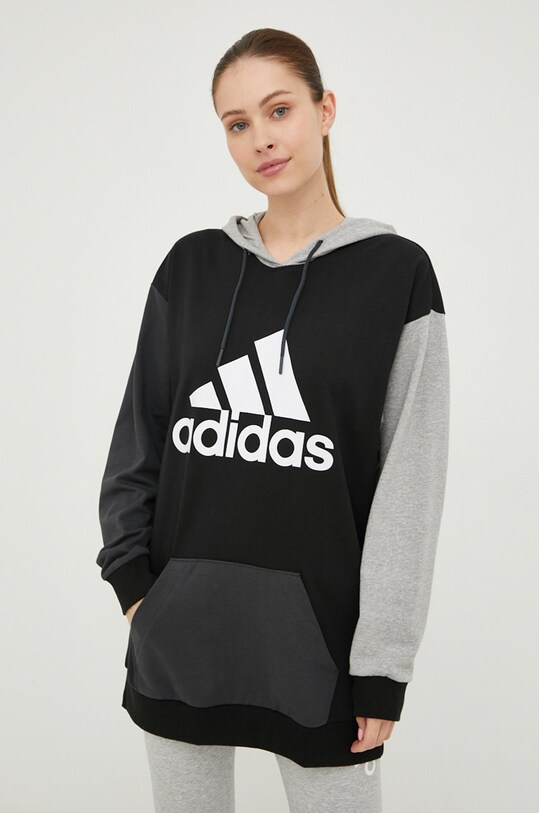 Бавовняна кофта adidas візерунок чорний HC8827