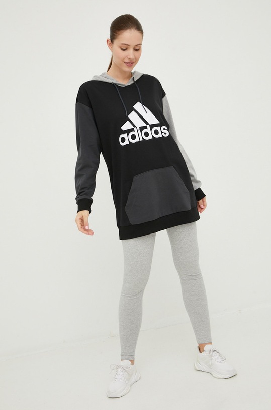 adidas bluza bawełniana HC8827 czarny AW22