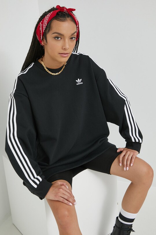 Βαμβακερό φόρεμα adidas Originals casual μαύρο HM4688