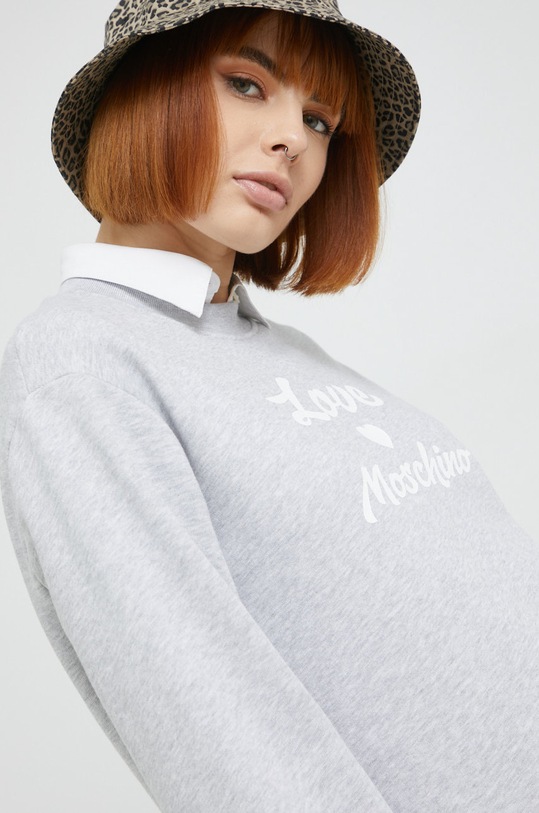 Love Moschino hanorac de bumbac gri W.6.306.52.M.4055