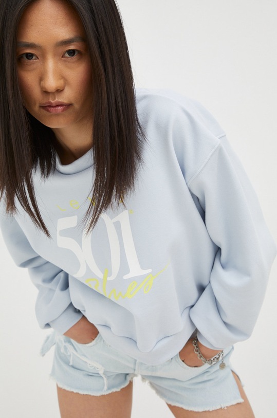 Bavlnená mikina Levi's bavlna modrá A2645.0002