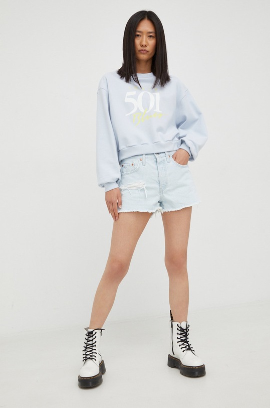 Bavlnená mikina Levi's A2645.0002 modrá AW22