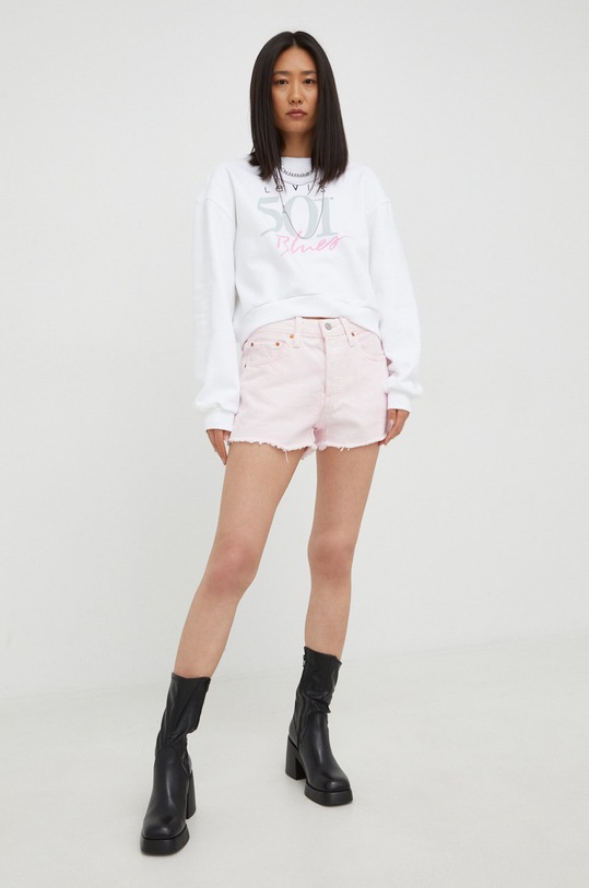 Levi's hanorac de bumbac A2645.0007 alb AW22