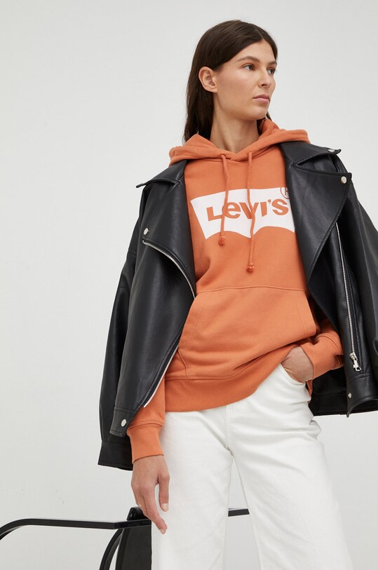 Levi's bluza bawełniana nadruk pomarańczowy 18487.0159